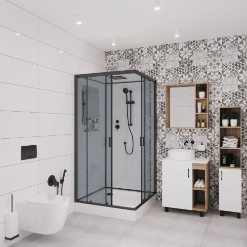 Душевая кабина Niagara Premium 69020134QBLACK 100х100 квадратная с крышей ориентация универсальная - фото 2